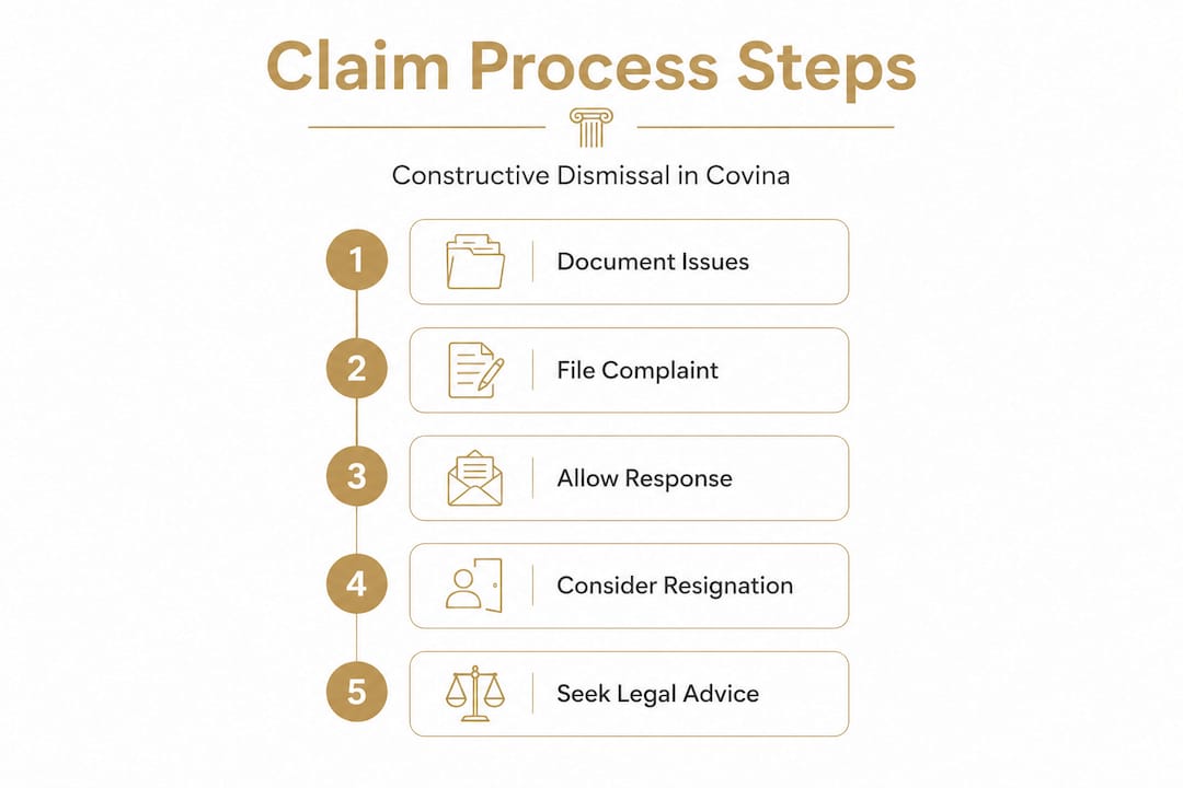 Infographic showing steps for constructive dismissal claim