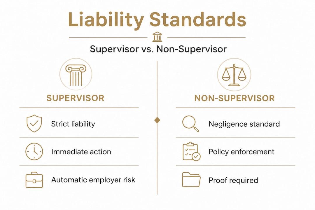 Infographic comparing supervisor and non-supervisor liability