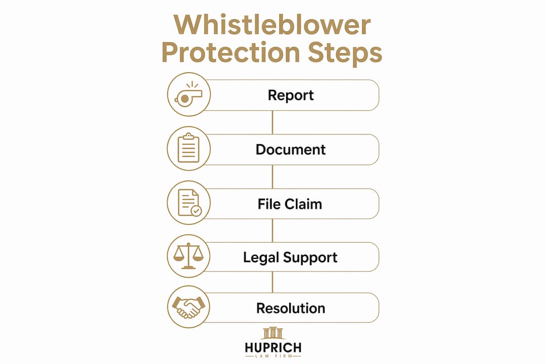 Infographic outlining whistleblower protection steps