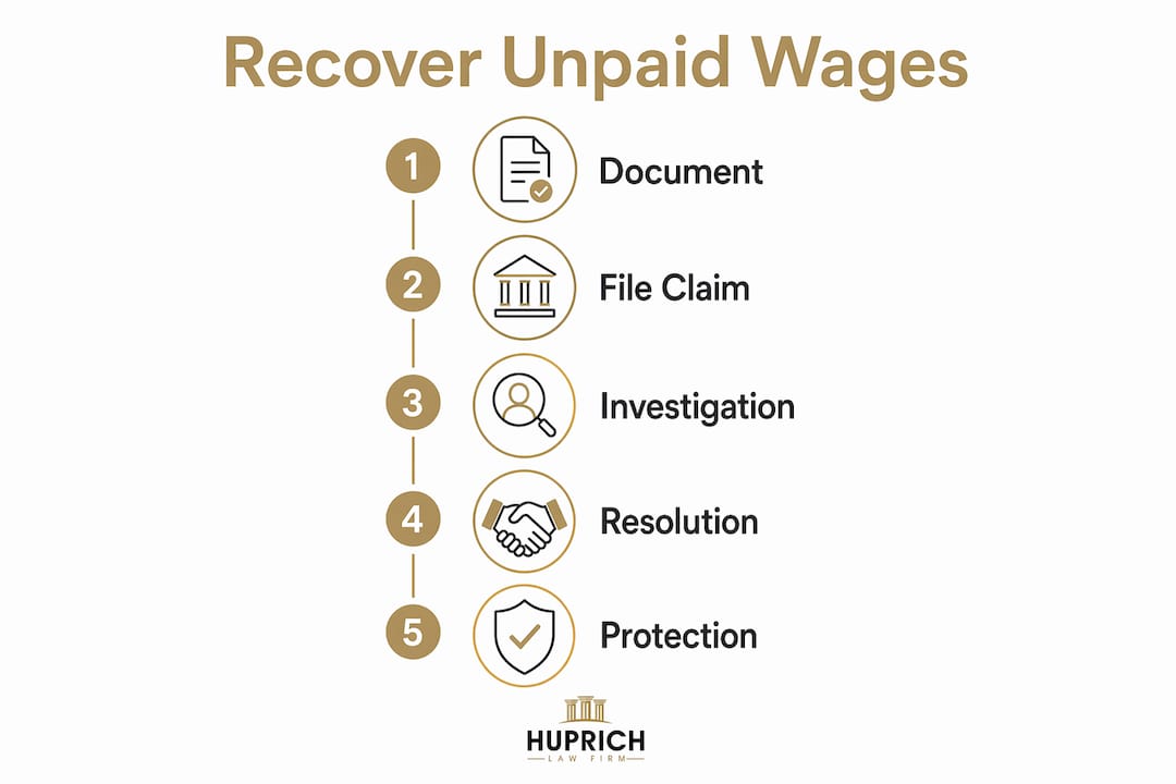 Infographic showing wage claim recovery steps