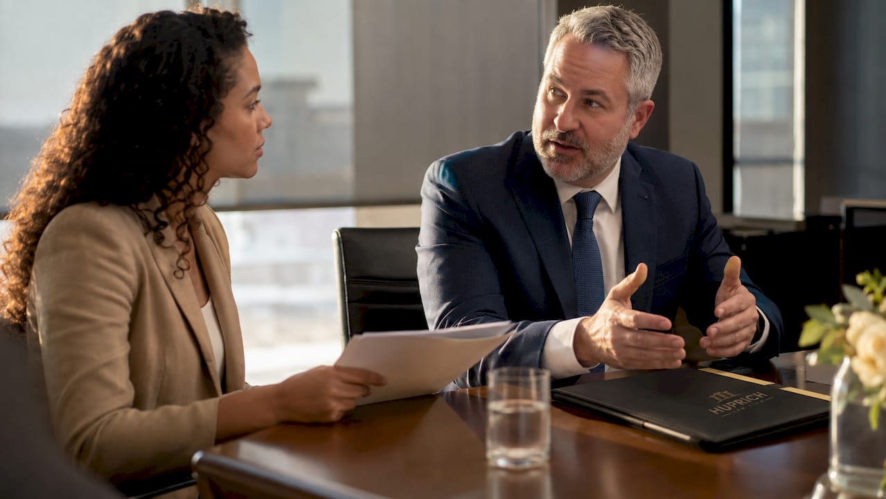 Employee discussing harassment complaint with HR