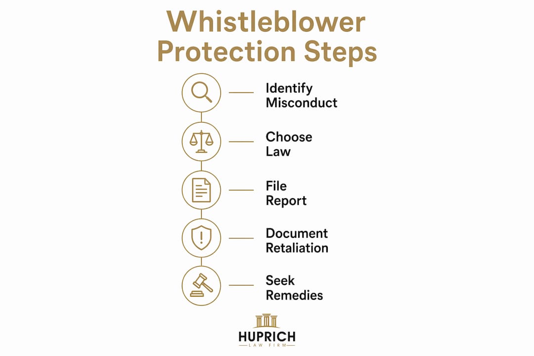 Infographic illustrating whistleblower protection process