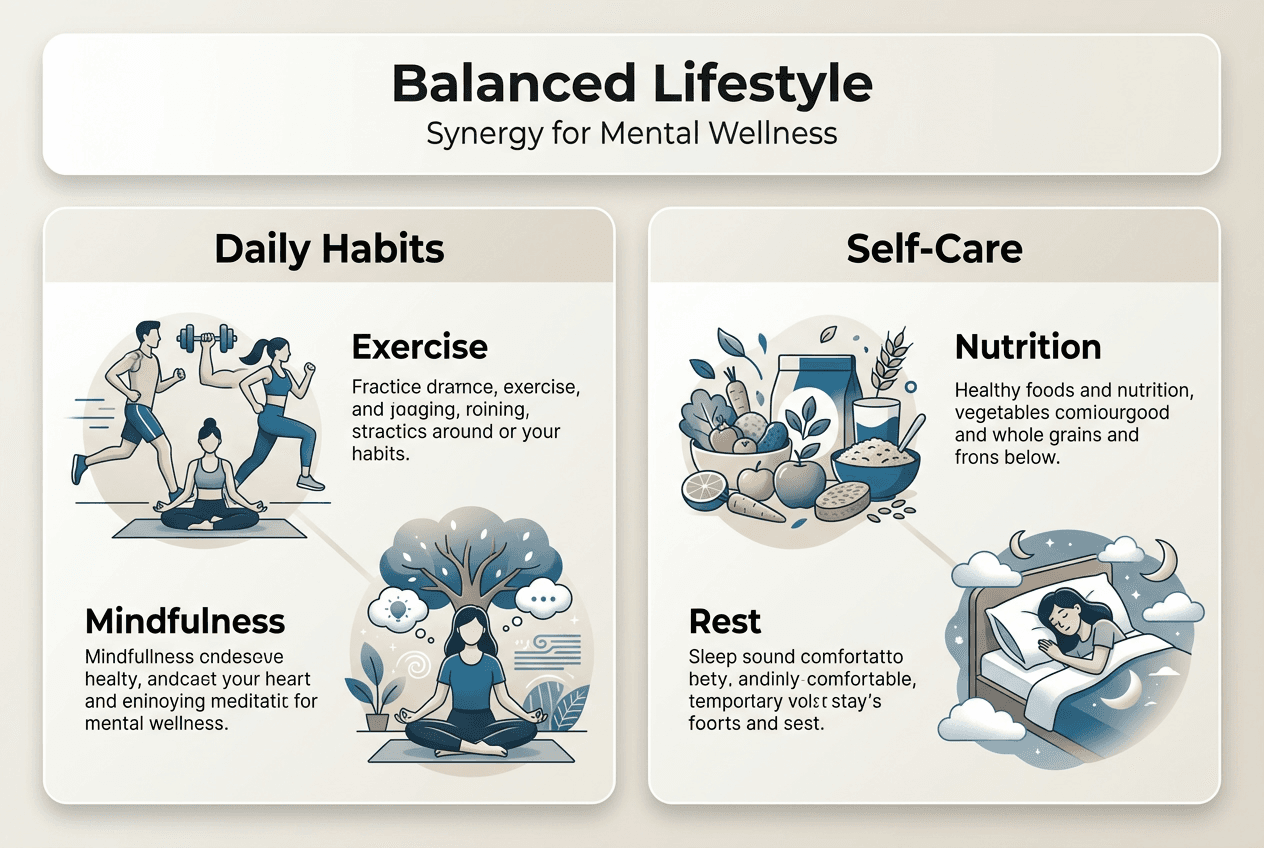 Infographic balanced lifestyle for wellness