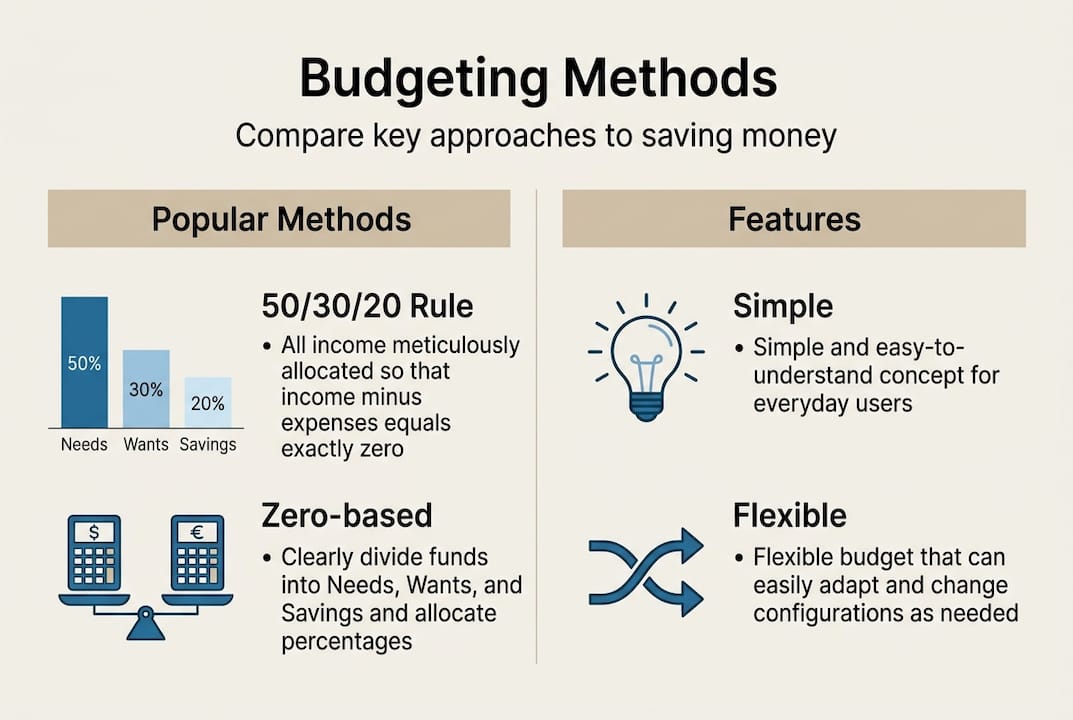 Infographic comparing budgeting methods