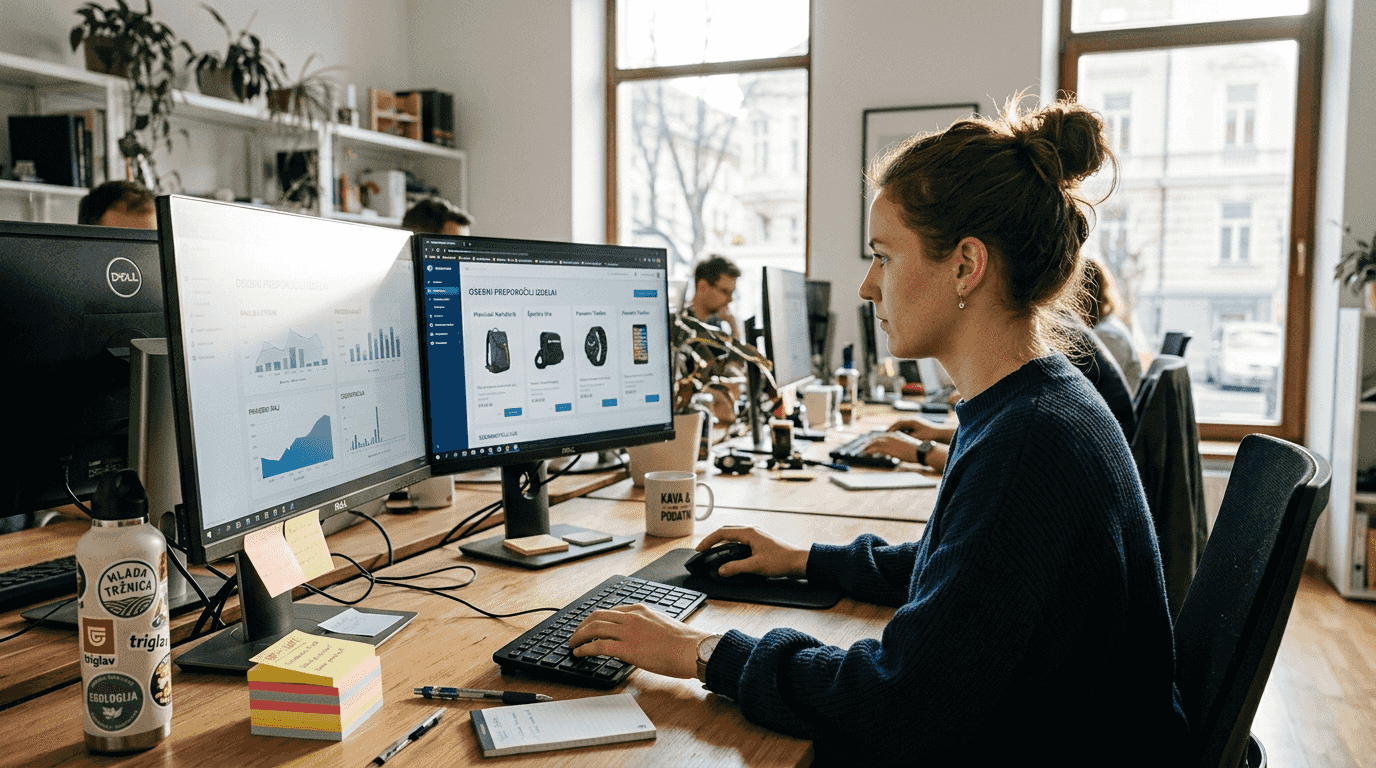 Strokovnjak za trženje, ki se ukvarja z osebno prilagojenimi rešitvami na podlagi umetne inteligence.