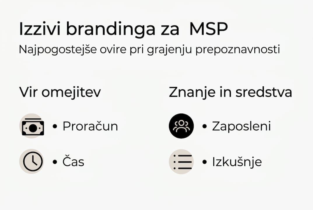 Infografika: ključni izzivi gradnje blagovne znamke za mala in srednja podjetja