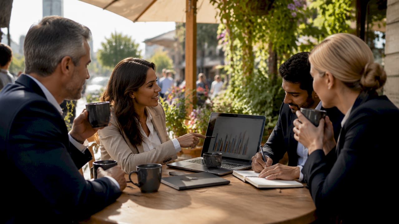 Executives collaborating on workforce performance