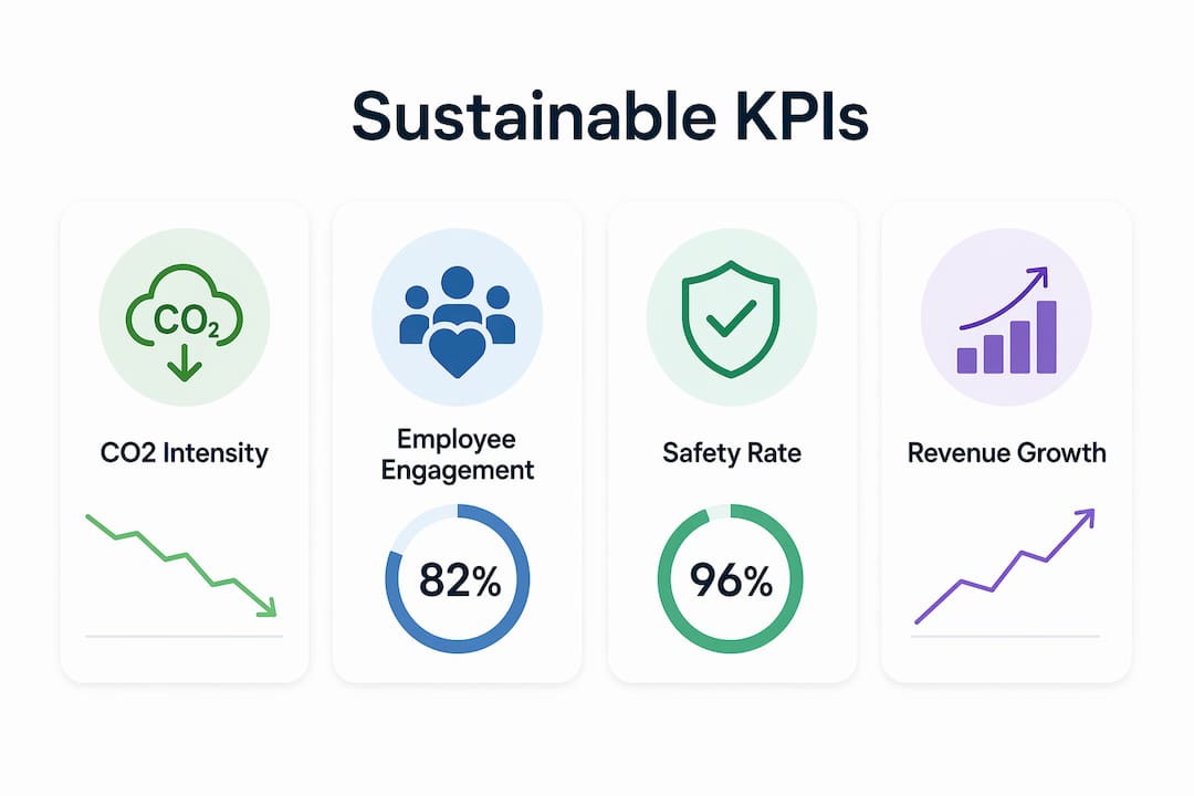 Infographic showing key sustainable performance KPIs