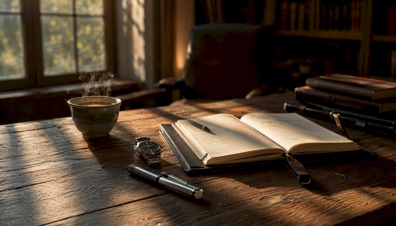 Objects symbolizing executive resilience and planning