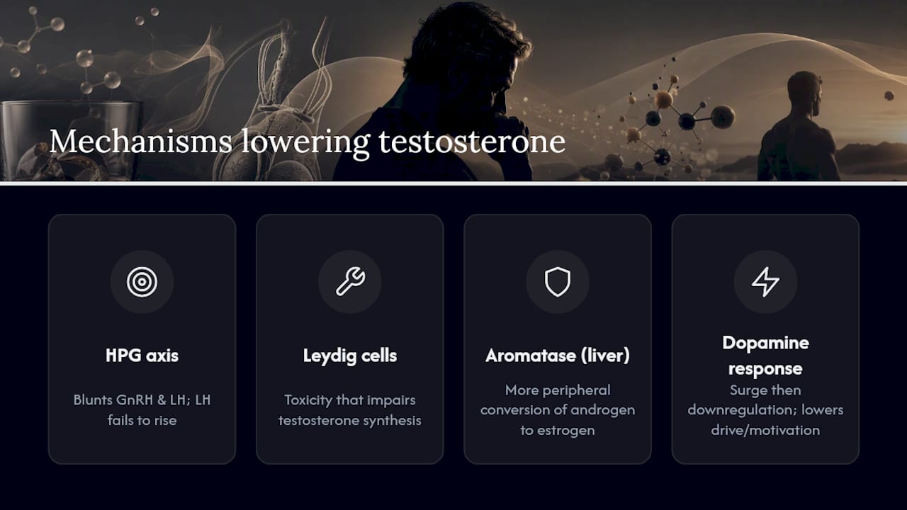 How Alcohol Lowers Testosterone: The Biological Mechanisms — overview diagram