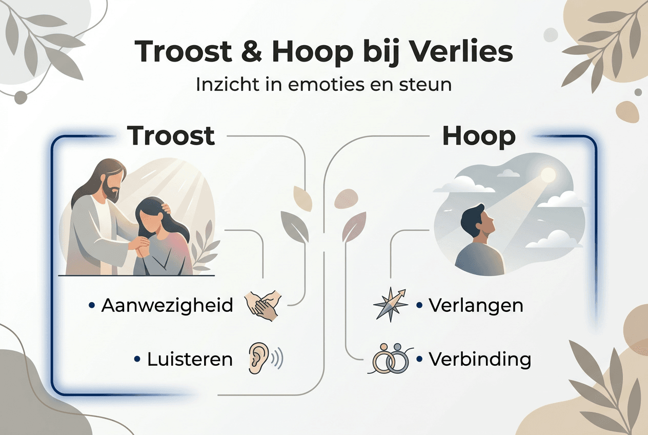 Infographic: Overzicht van troost en hoop tijdens het rouwproces