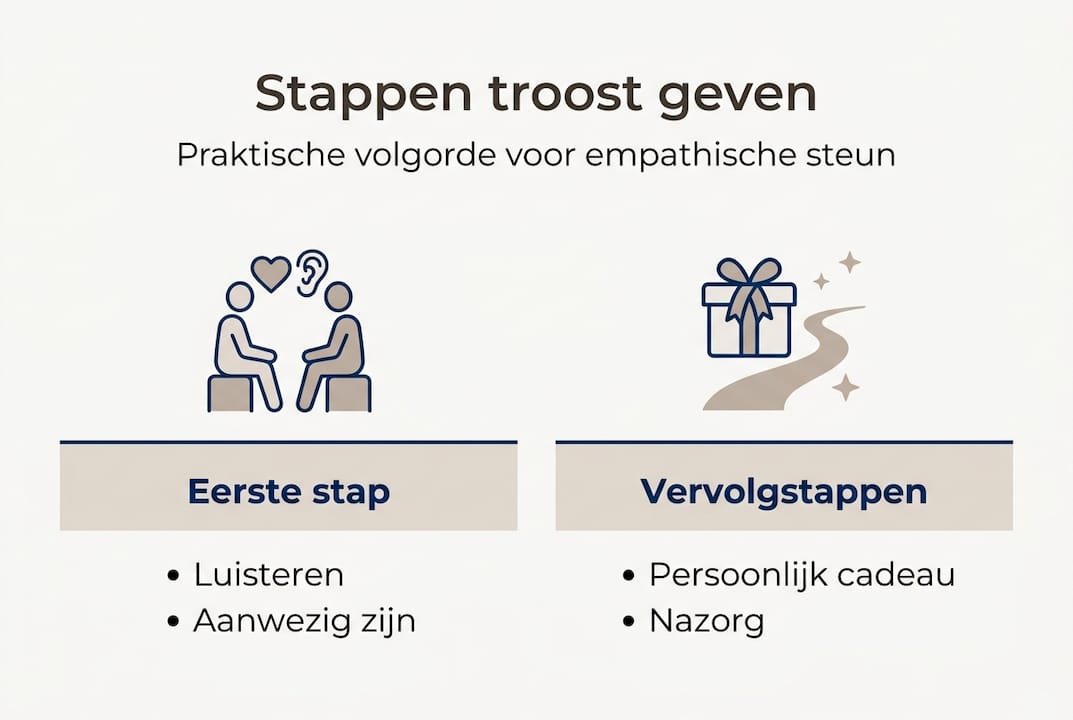 Infographic: stap voor stap iemand troost bieden