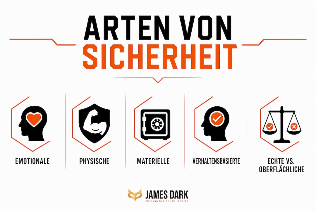 Infografik zu verschiedenen Arten von Sicherheit, die Frauen beim Mann wichtig sein können