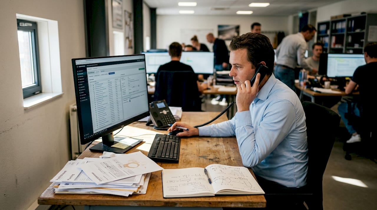 De logistiek coördinator zorgt ervoor dat alle leveringen soepel verlopen.