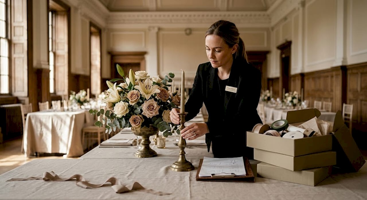 Coordinator setting Asian wedding decor table