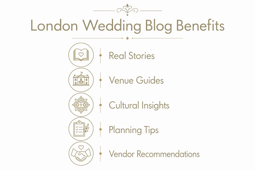 Infographic highlighting benefits of London wedding blogs