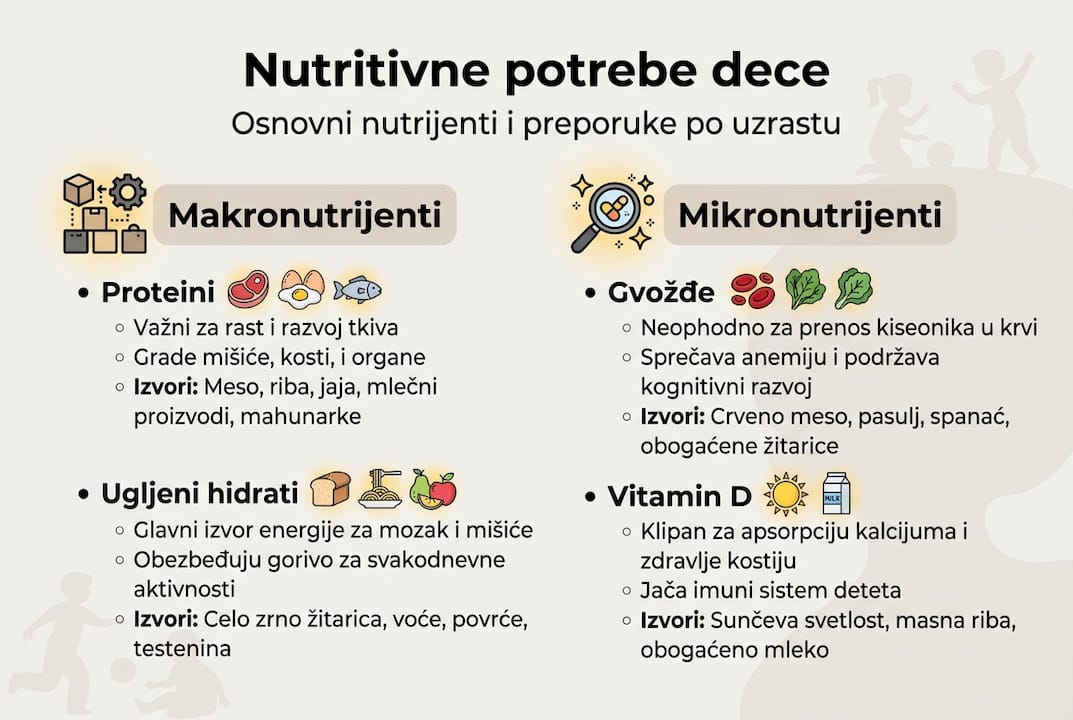 Infografik: šta je potrebno deci za zdravu ishranu