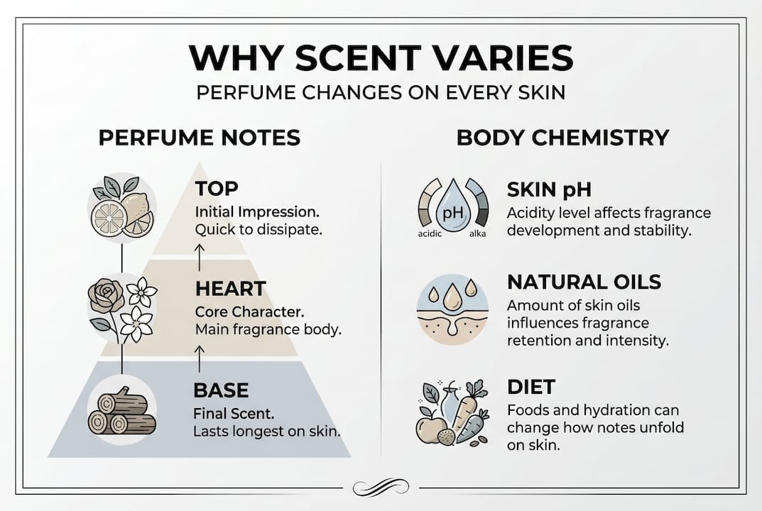 Infographic showing factors in scent differences