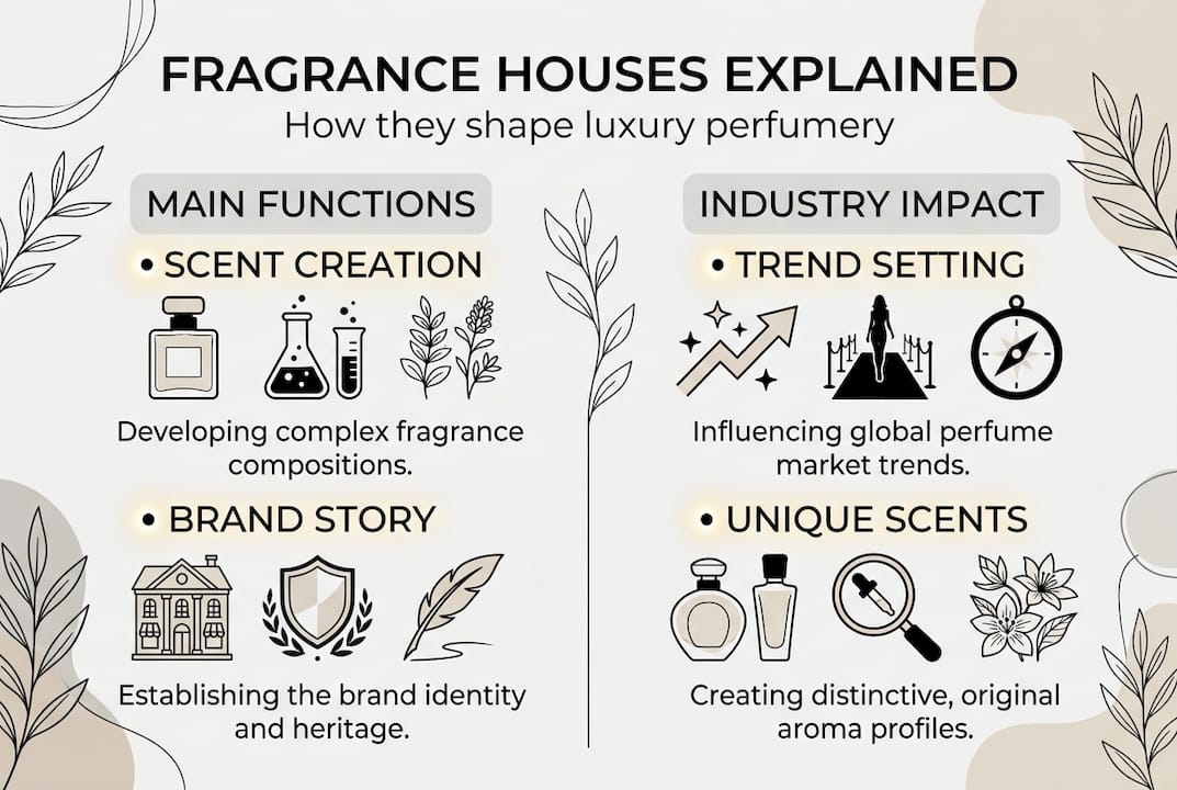 Infographic on fragrance house functions and impact