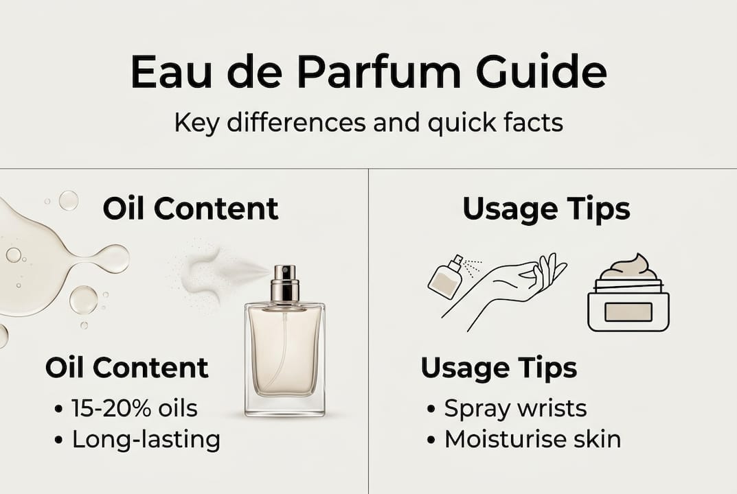 Infographic explaining eau de parfum main points