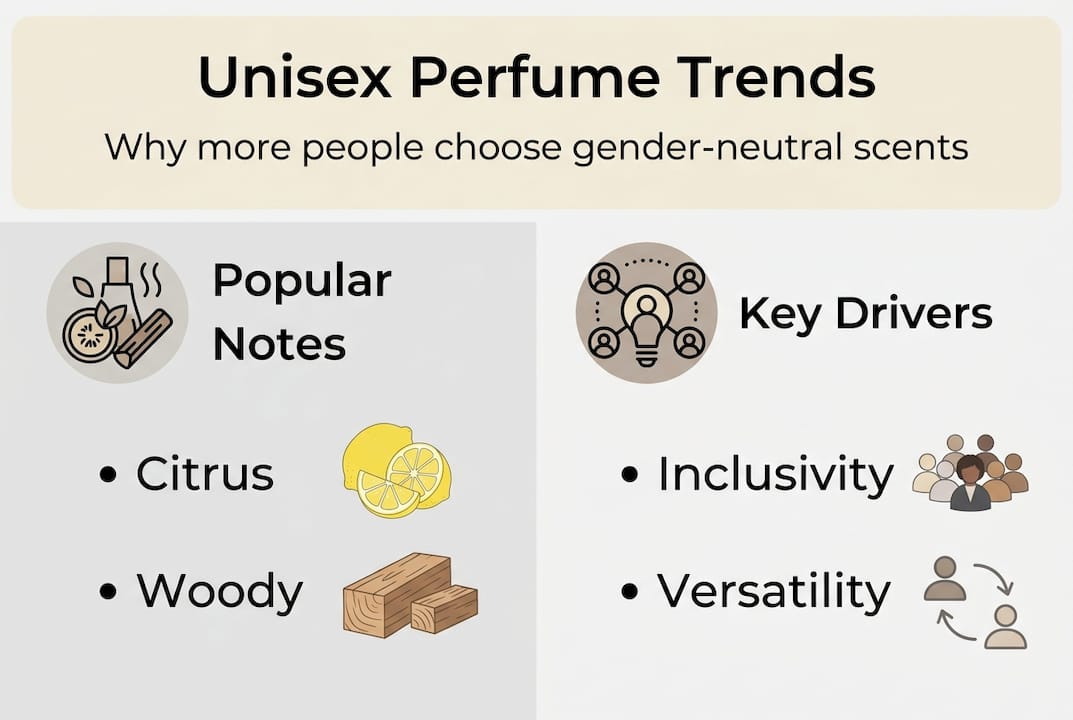 Infographic showing trends in unisex perfumes