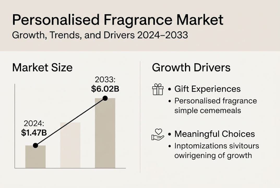Infographic showing personalised fragrance market size and drivers