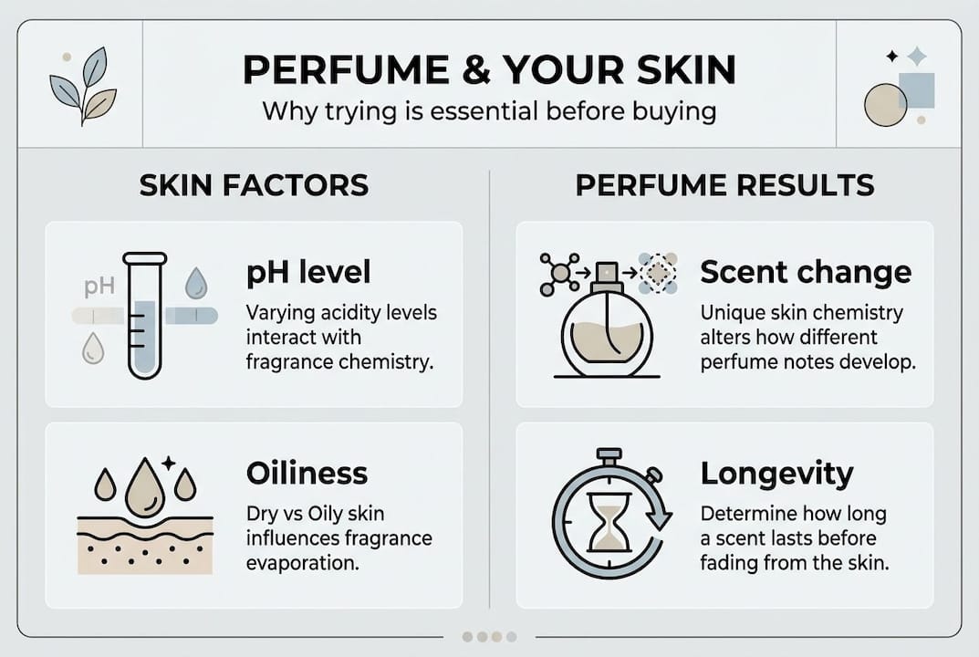 Infographic about perfume and skin factors