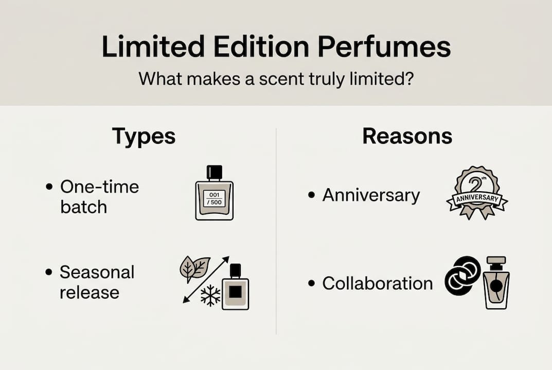 Infographic showing perfume types and reasons