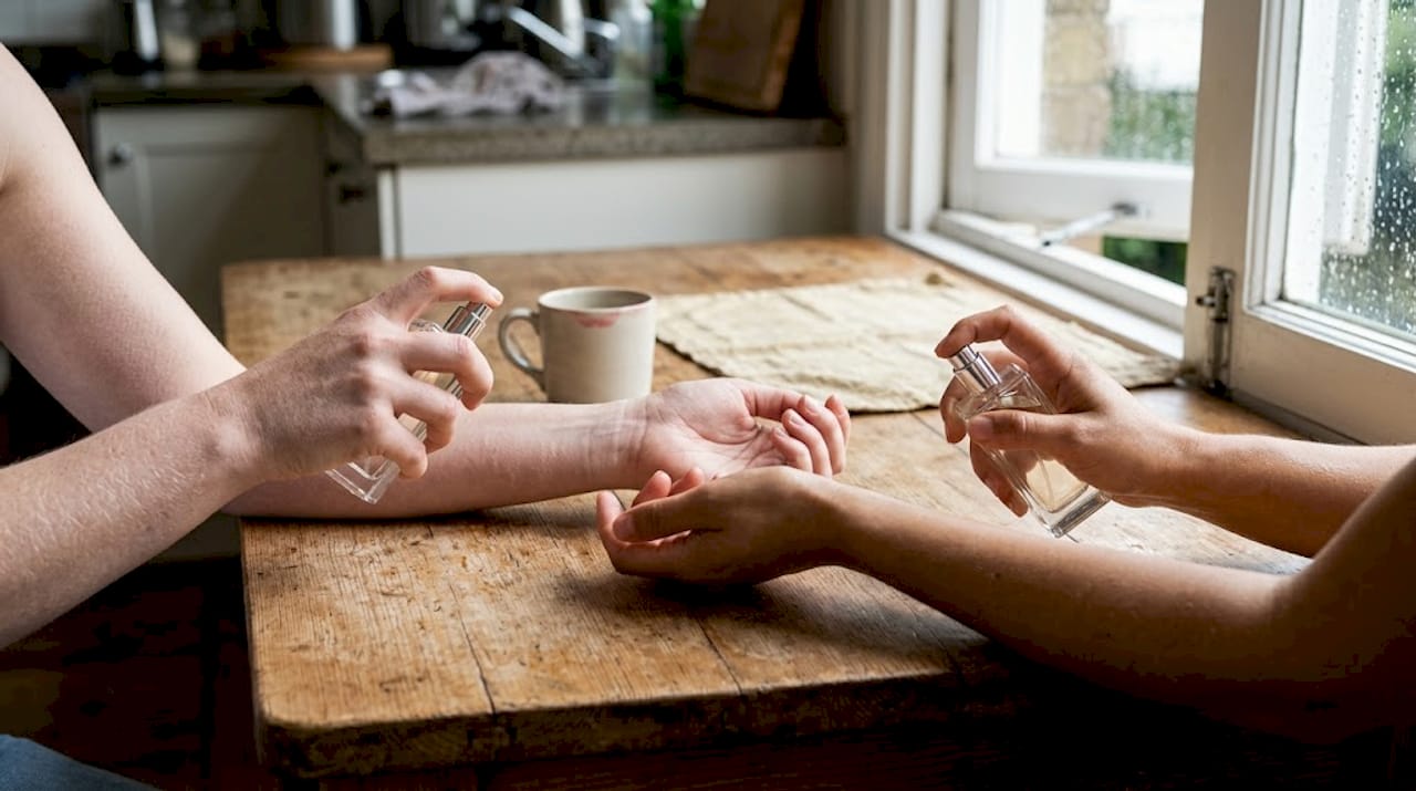 Perfume applied to different skin types