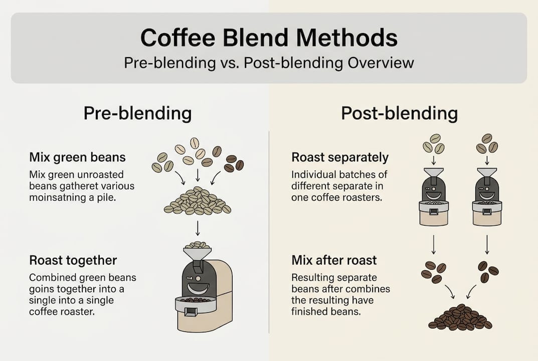 Infographic comparing pre-blending and post-blending methods