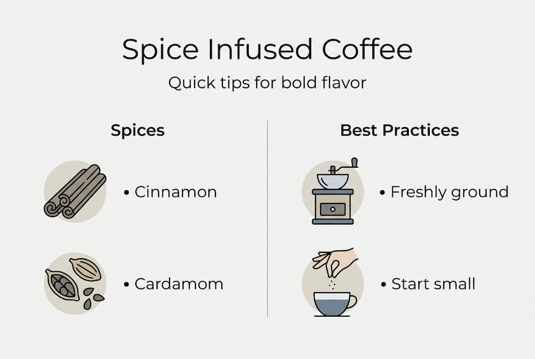 Infographic overview on spice coffee tips