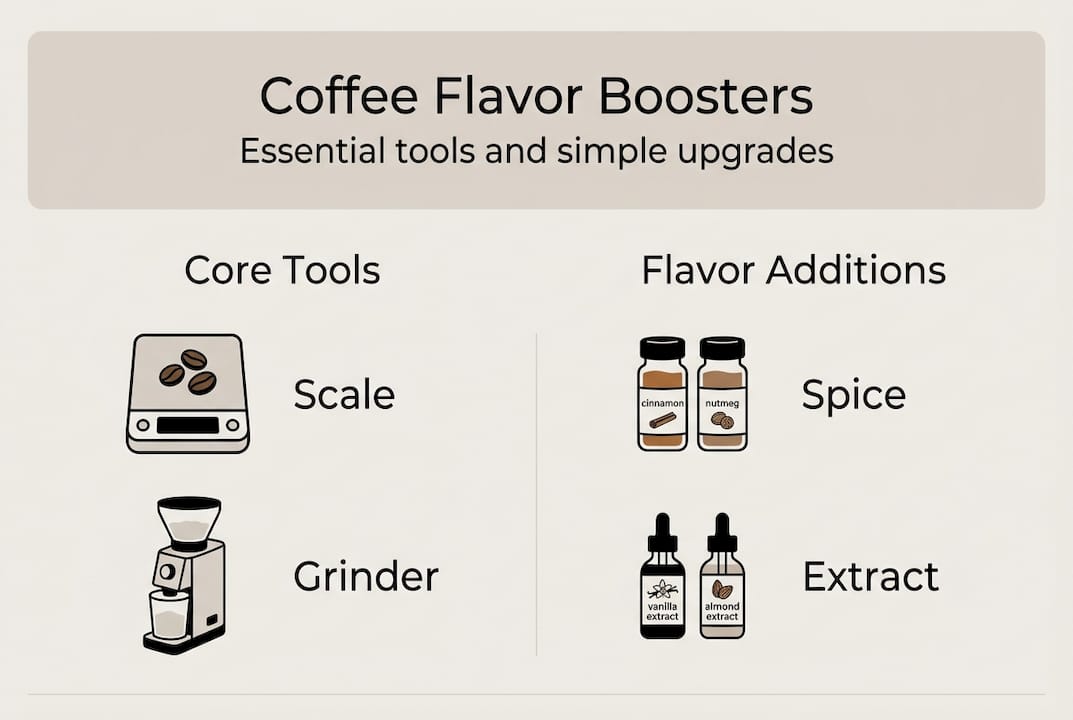 Infographic of key coffee flavor tools