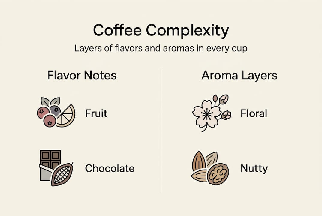 Infographic showing coffee flavor and aroma layers