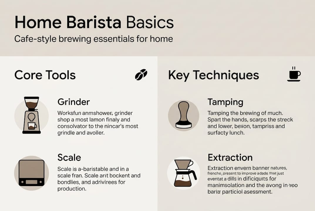 Infographic on home barista essentials overview