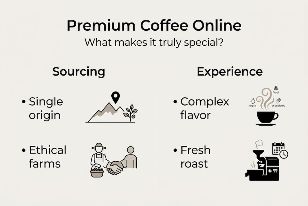Infographic showing premium coffee quality traits