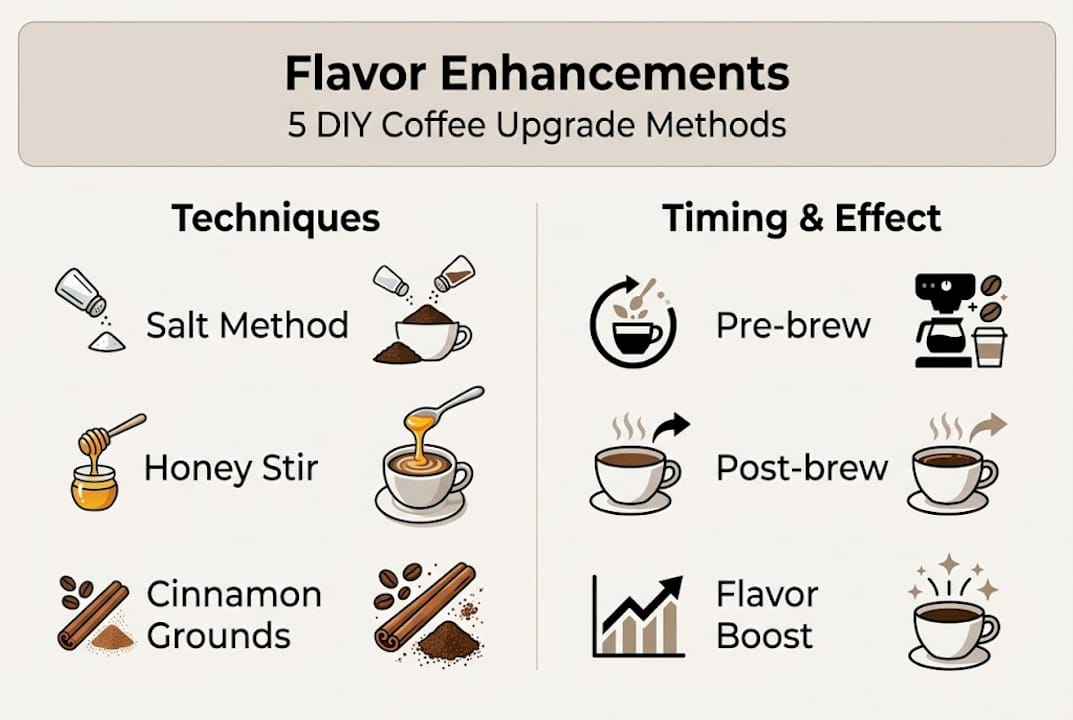 Infographic with coffee flavor enhancement techniques