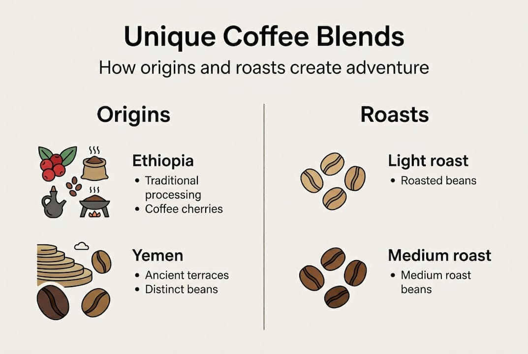 Infographic about unique coffee blend elements