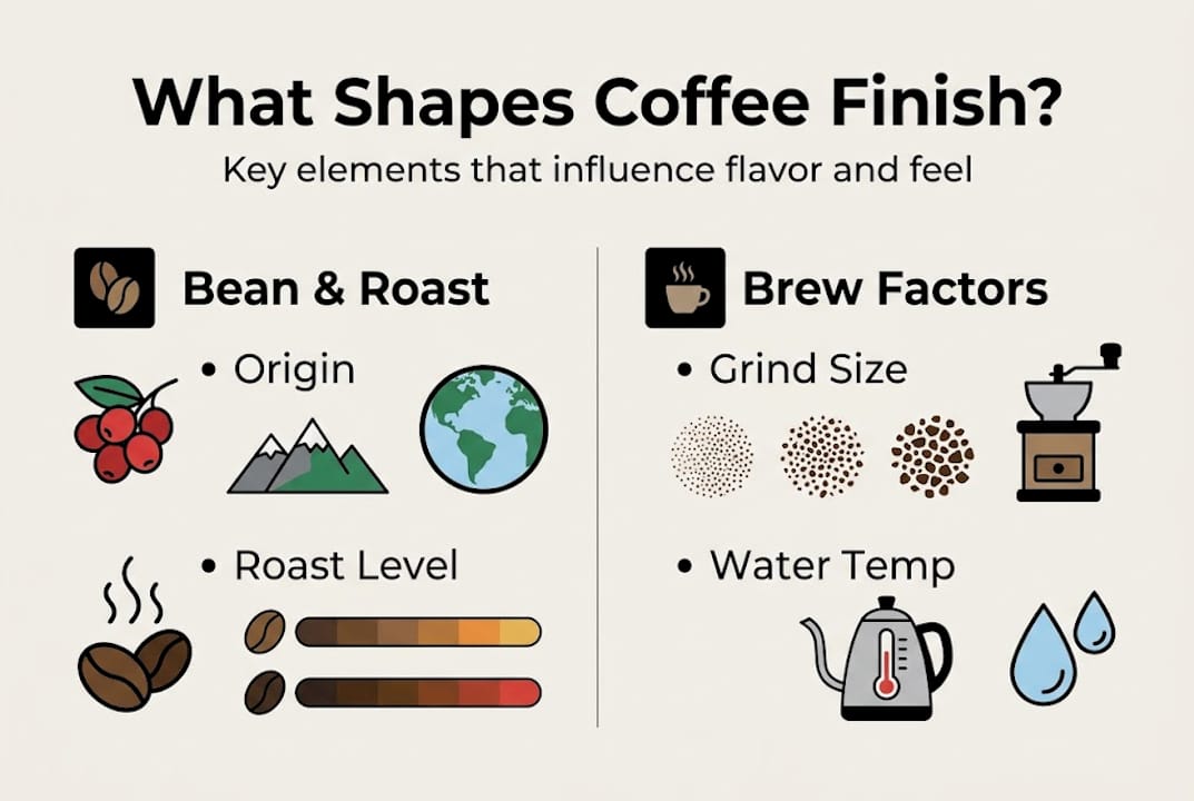 Infographic about key coffee finish factors