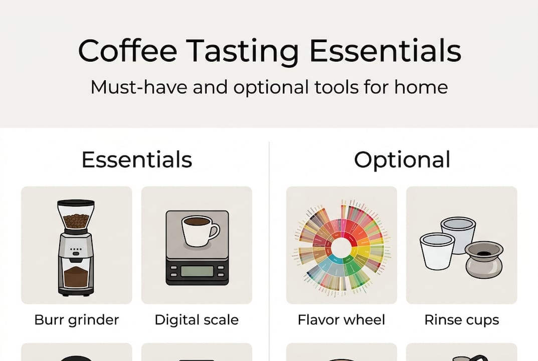 Infographic about essential coffee tasting tools