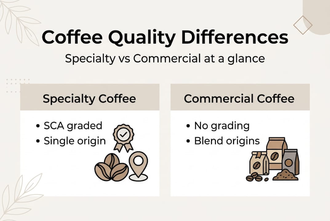 Infographic comparing coffee quality types