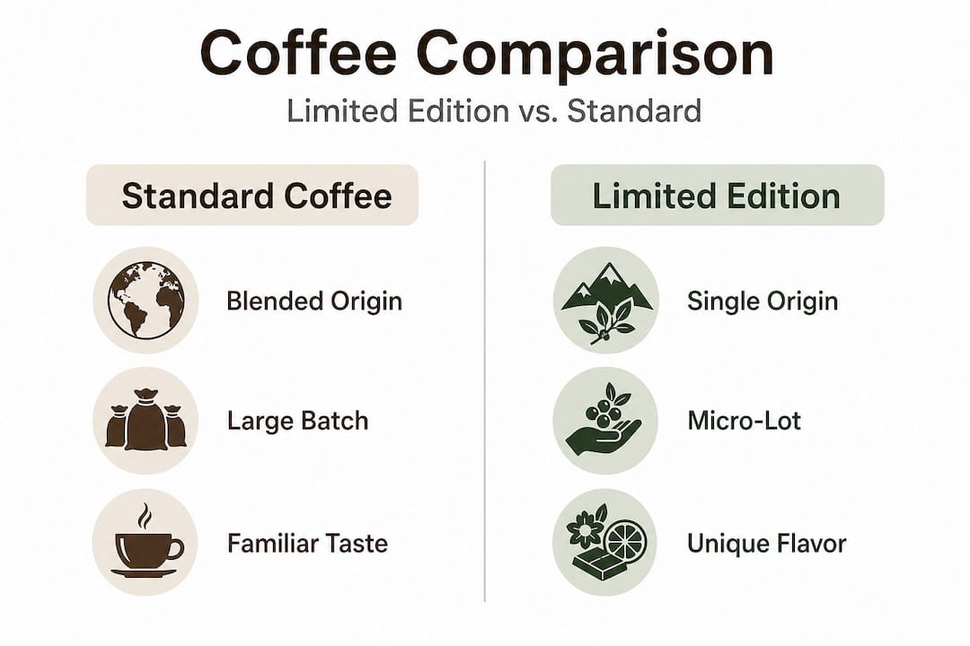 Infographic comparing limited edition and standard coffee
