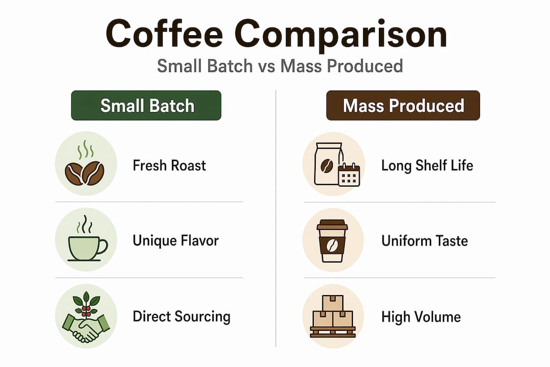 Side-by-side coffee comparison infographic