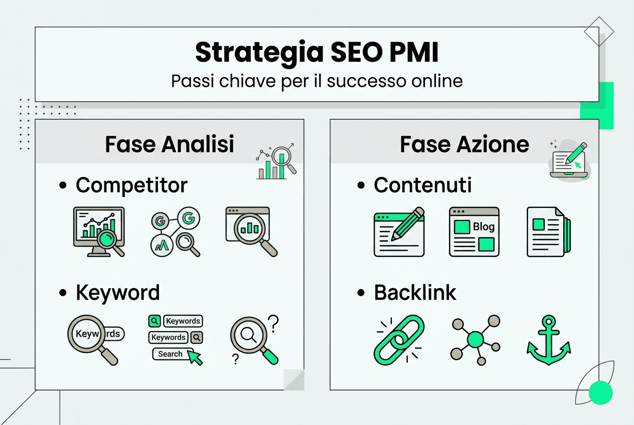 Infografica: le tappe fondamentali per una strategia SEO vincente dedicata alle PMI