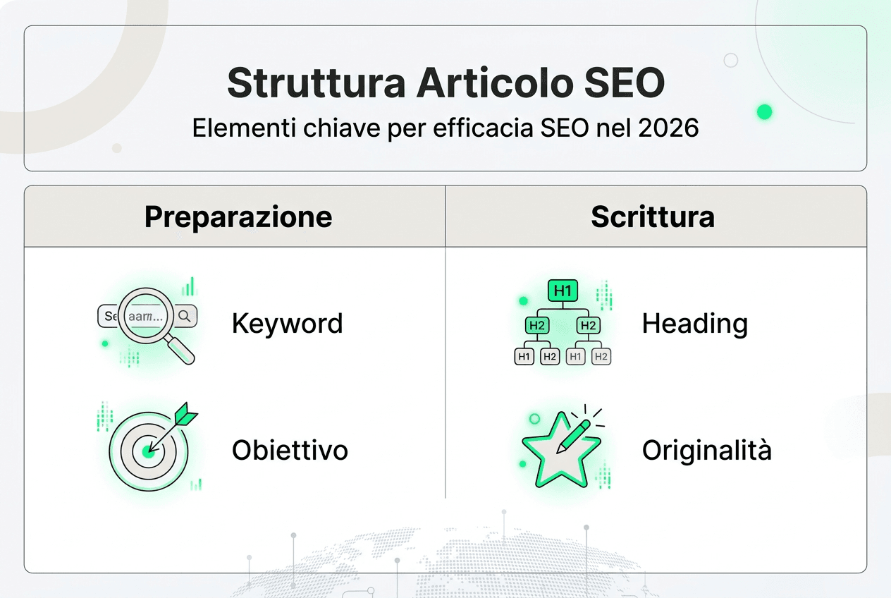Infografica: come strutturare un articolo SEO e quali sono gli elementi fondamentali