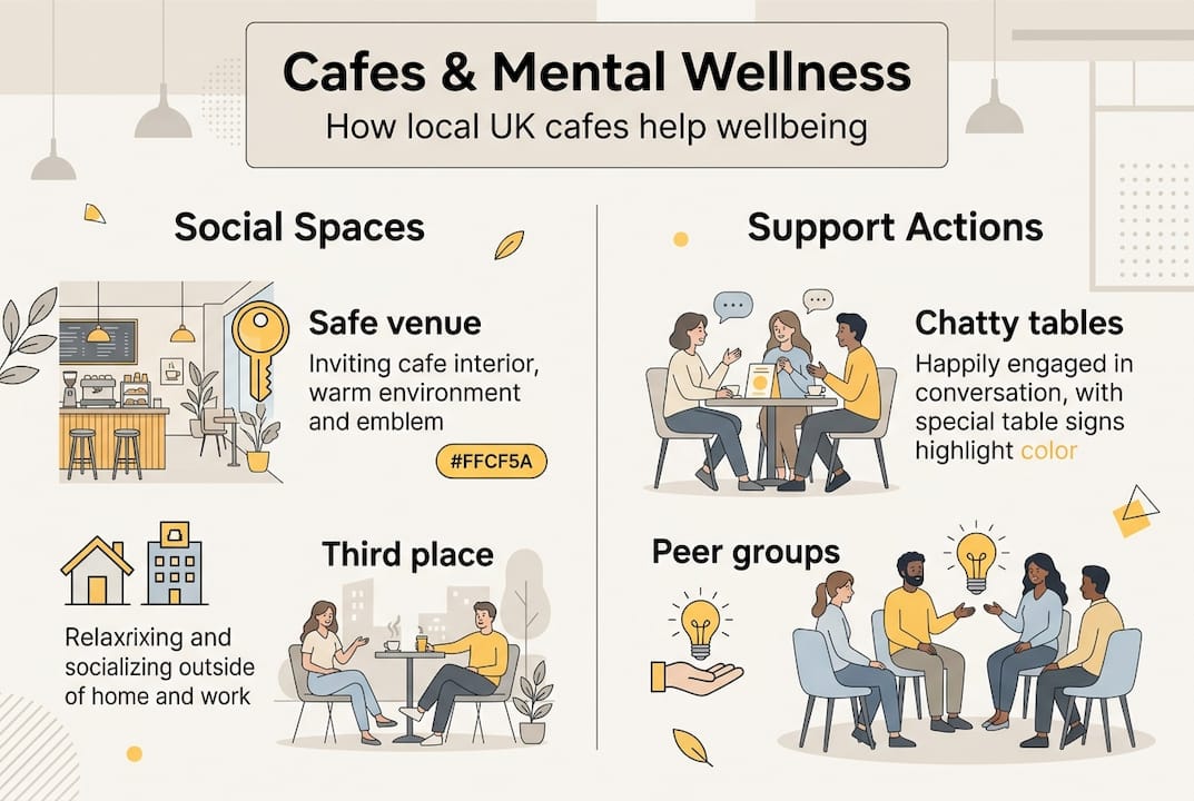 Infographic on cafes and mental health support