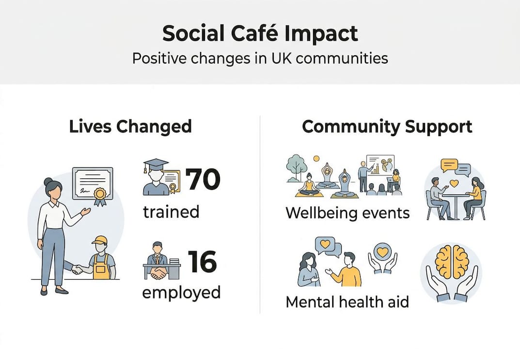 Infographic of social enterprise café community impact