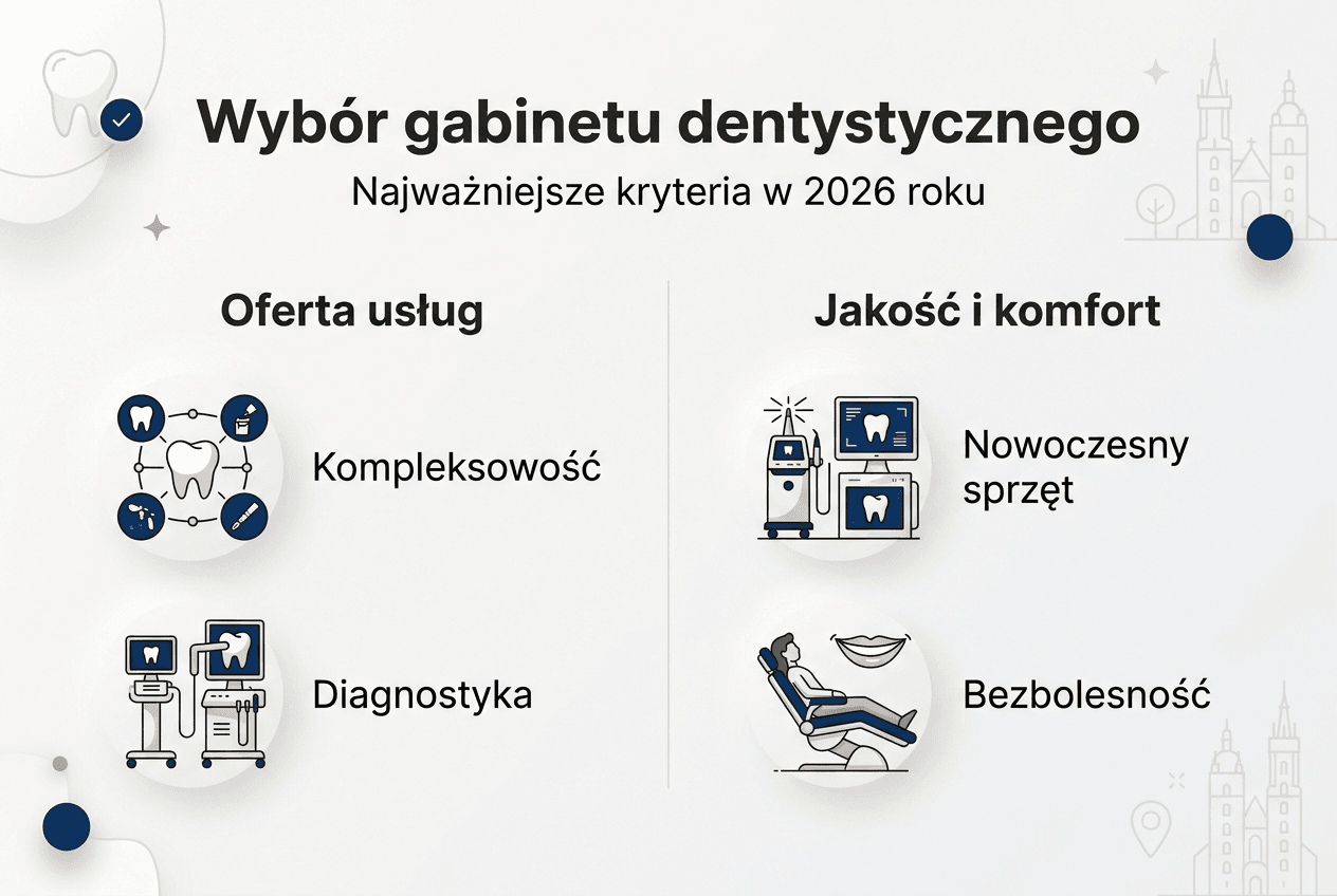 Infografika: Na co zwrócić uwagę przy wyborze stomatologa w Krakowie