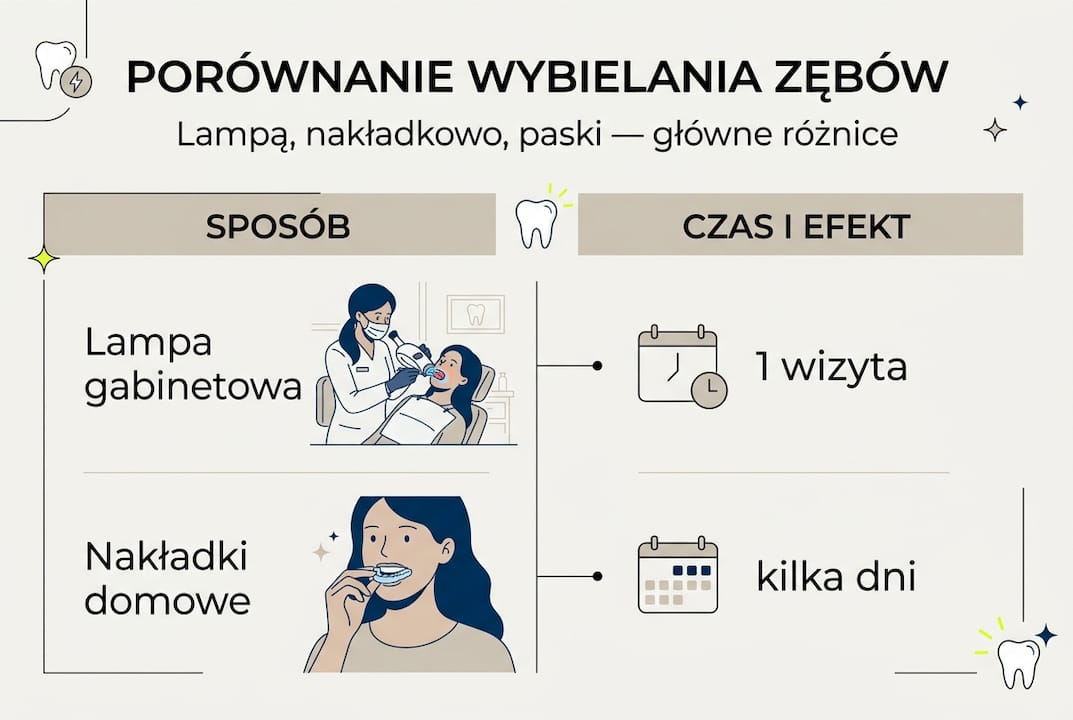 Infographic comparing teeth whitening methods