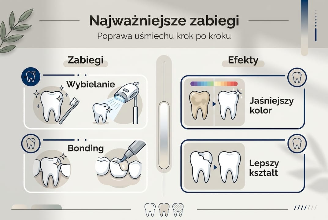 Infografika: najpopularniejsze zabiegi stomatologii estetycznej