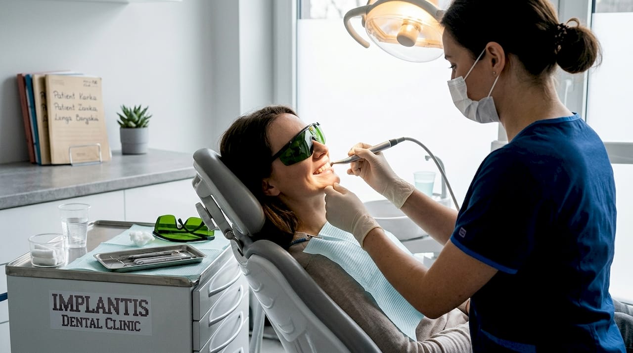 Profesjonalne wybielanie zębów laserem w gabinecie stomatologicznym